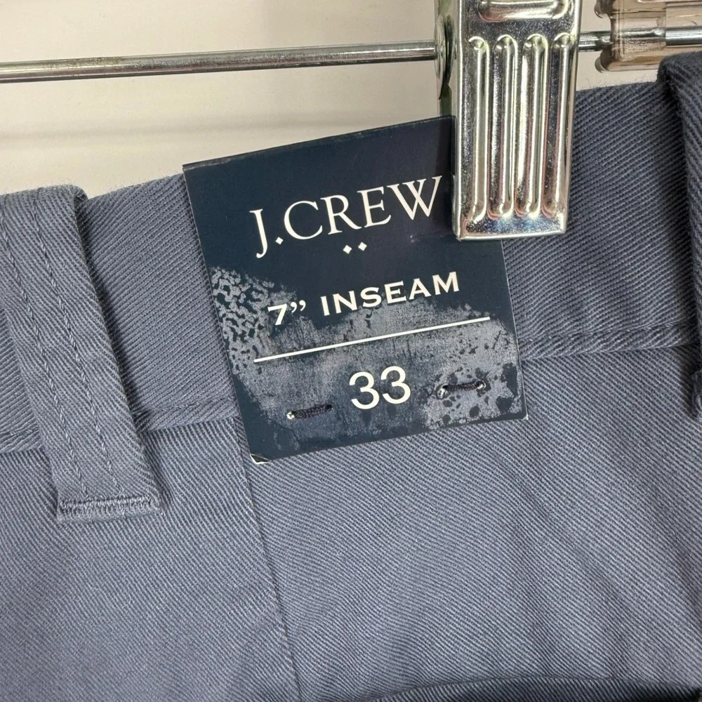 J.Crew Chino Shorts Mens 33 Navy Blue NEW 7 Inch Inseam Stretch Cotton L0923 - Picture 3 of 13